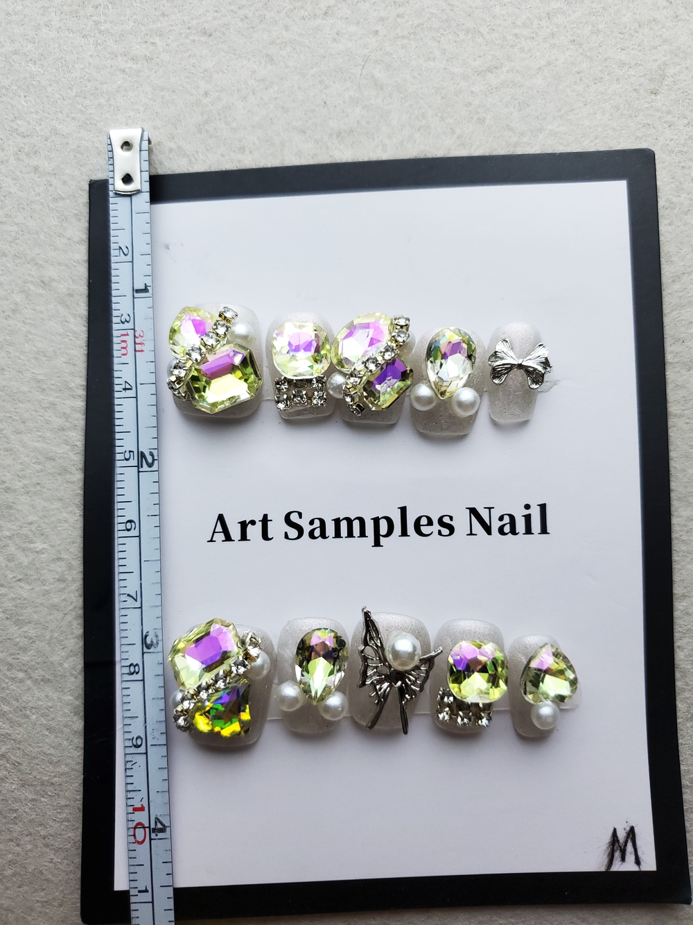 🧚 Absinthe Daydream | Iridescent Crystal Press-On Nails